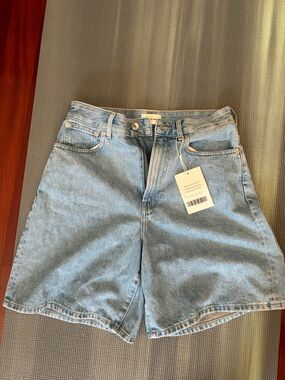 Everlane Light Blue High-Rise Denim Shorts